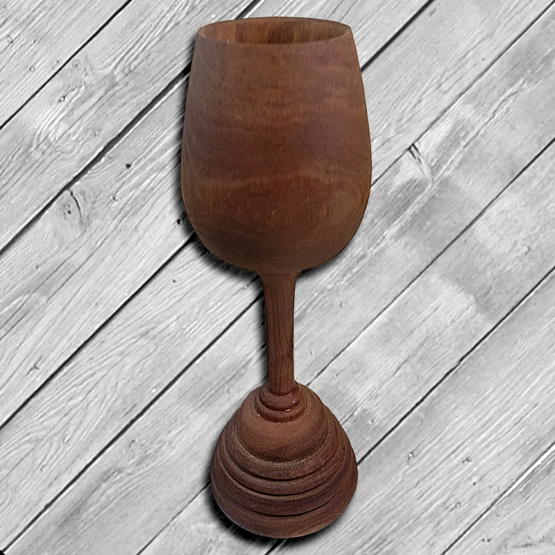 Dekoweinglas aus Kirschholz